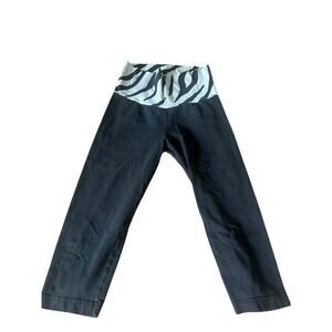 Boxercroft Girls Black Zebra Print Leggings Yoga Pants Youth Size Large